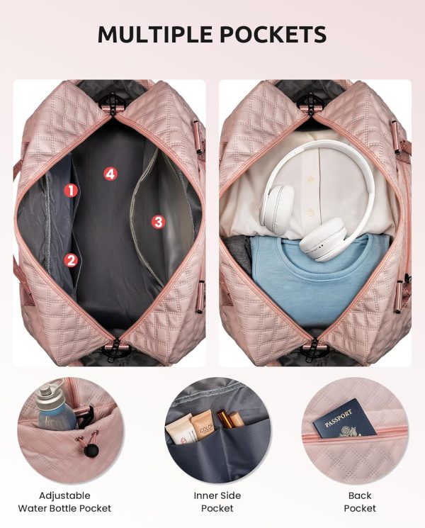Women Gift-Birthday Gifts, Initial Duffle Bags with Shoe Compartment, Girls Weekender Bag, Overnight Tote for Women, Travel Bag with Makeup Pouch (Letter A) - Image 5
